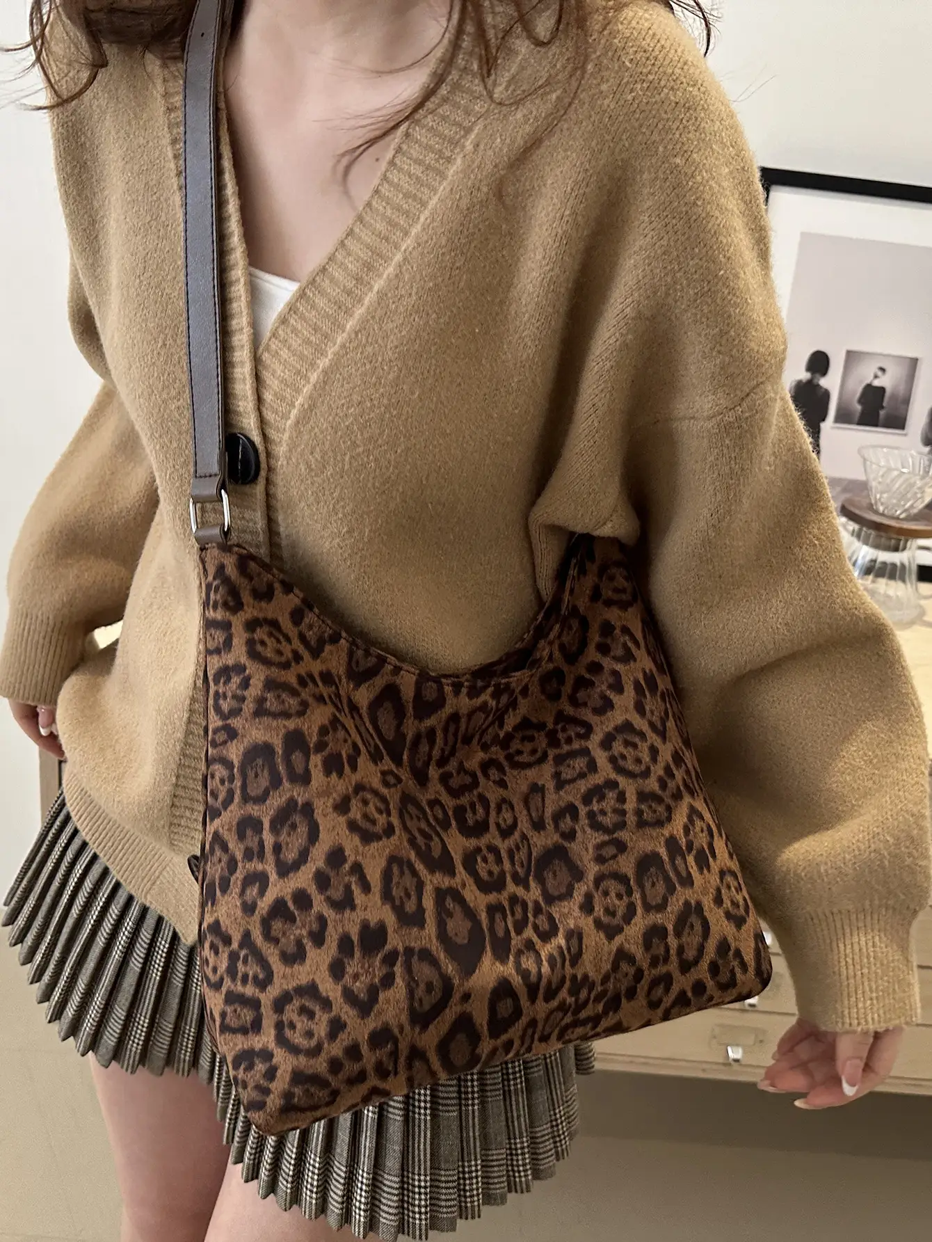 Leopard Print Women's Shoulder Crossbody Bag 2024