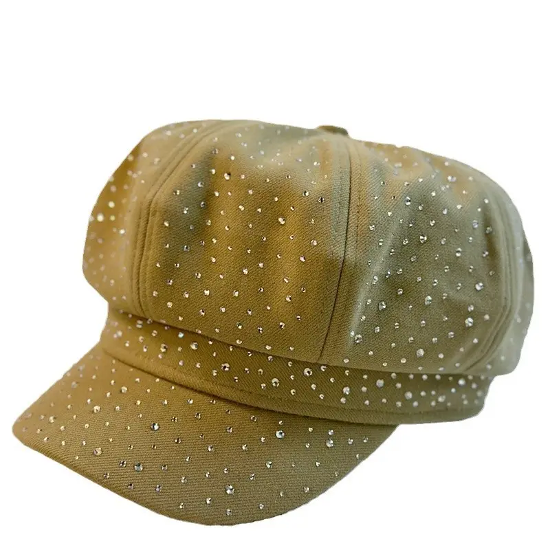 Kids Diamond Octagonal Hats Brown Gold Winter Travel - Image 9