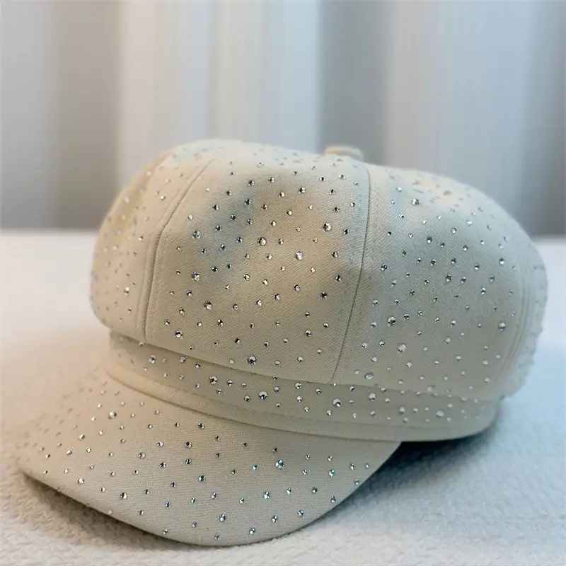 Kids Diamond Octagonal Hats Brown Gold Winter Travel - Image 2