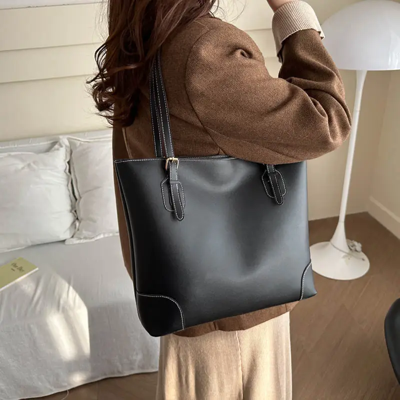 Retro Tan Shoulder Tote Bag 2024 Winter New - Image 6