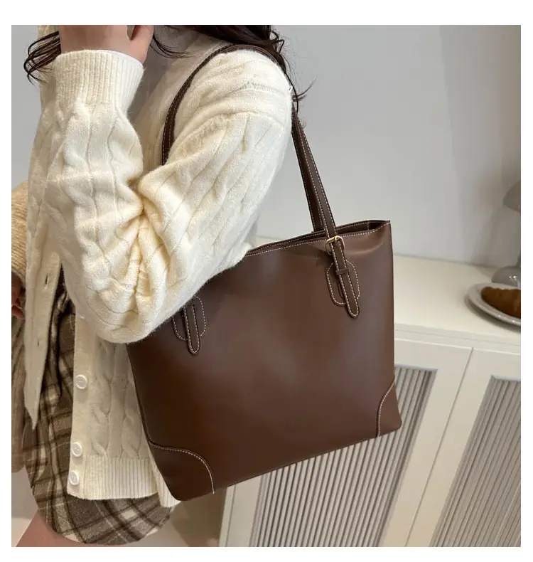 Retro Tan Shoulder Tote Bag 2024 Winter New — feature 11
