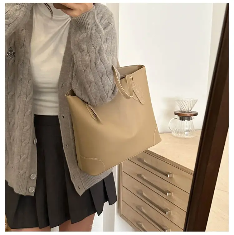 Retro Tan Shoulder Tote Bag 2024 Winter New — feature 16