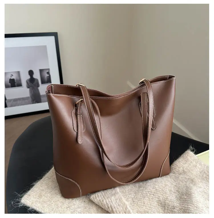 Retro Tan Shoulder Tote Bag 2024 Winter New — feature 19