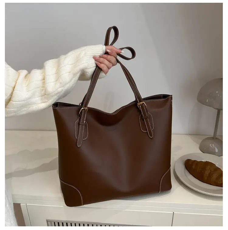 Retro Tan Shoulder Tote Bag 2024 Winter New — feature 2