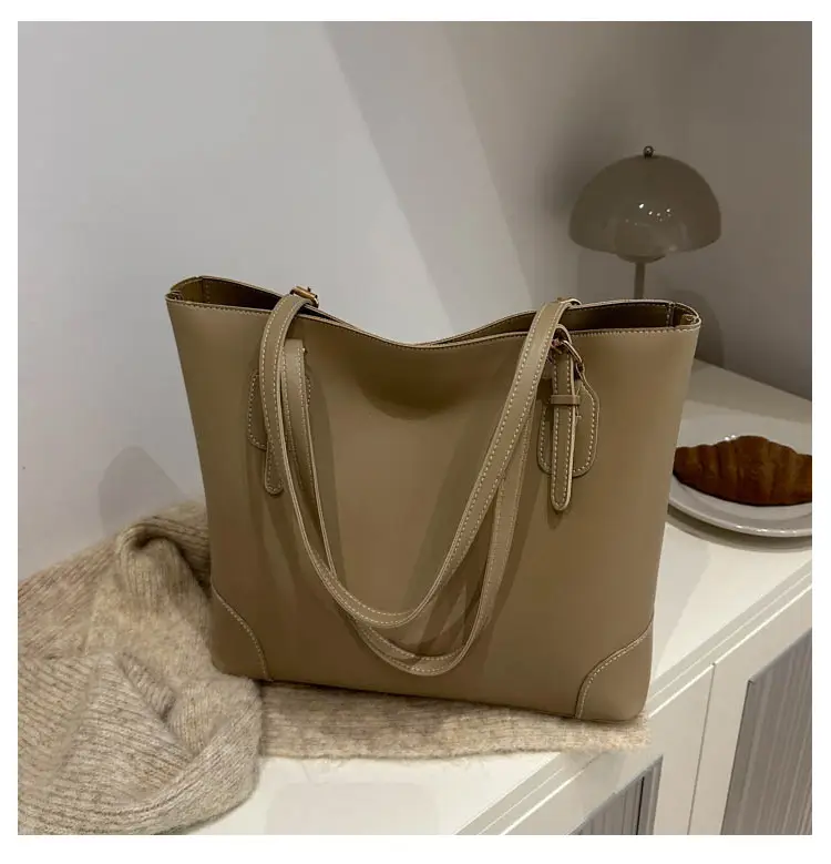 Retro Tan Shoulder Tote Bag 2024 Winter New - Image 4