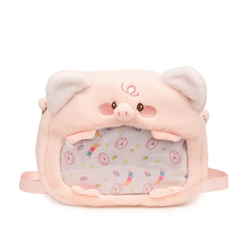 Cute Cartoon Plush Piggy Backpack for Women - Image 6