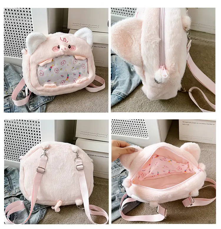 Cute Cartoon Plush Piggy Backpack for Women — feature 13