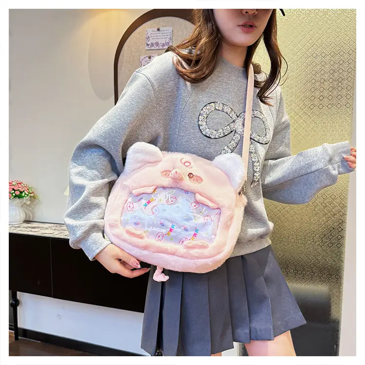 Cute Cartoon Plush Piggy Backpack for Women — feature 16
