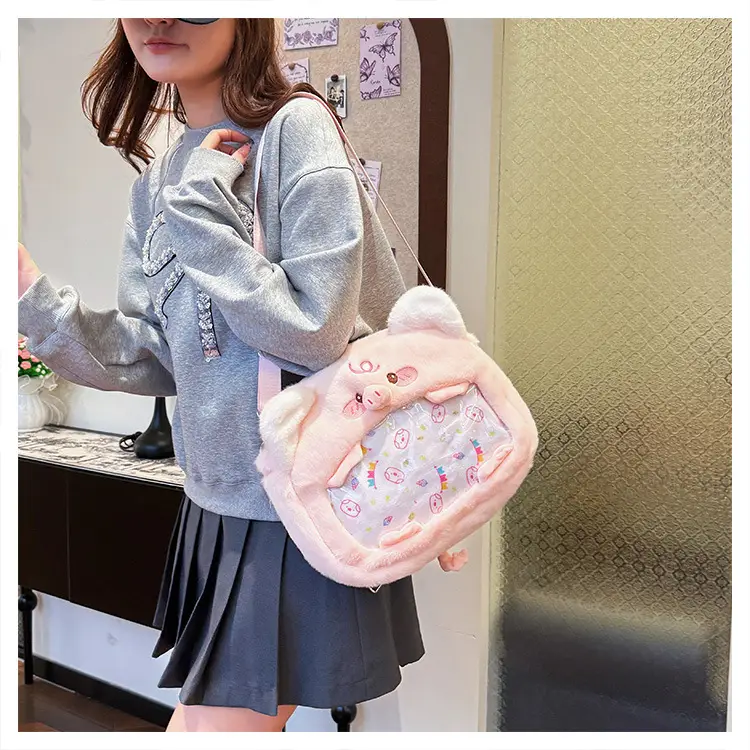 Cute Cartoon Plush Piggy Backpack for Women — feature 17