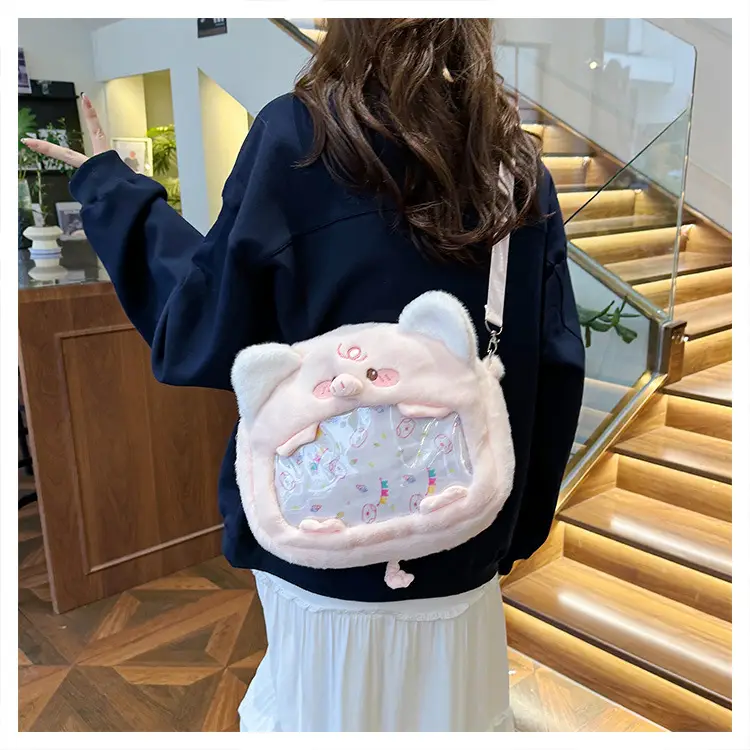 Cute Cartoon Plush Piggy Backpack for Women — feature 22