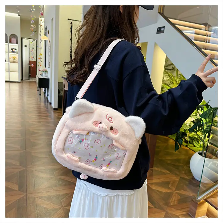 Cute Cartoon Plush Piggy Backpack for Women — feature 23