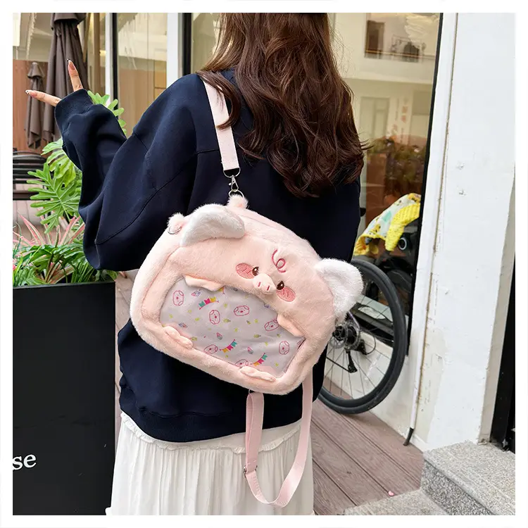 Cute Cartoon Plush Piggy Backpack for Women — feature 25