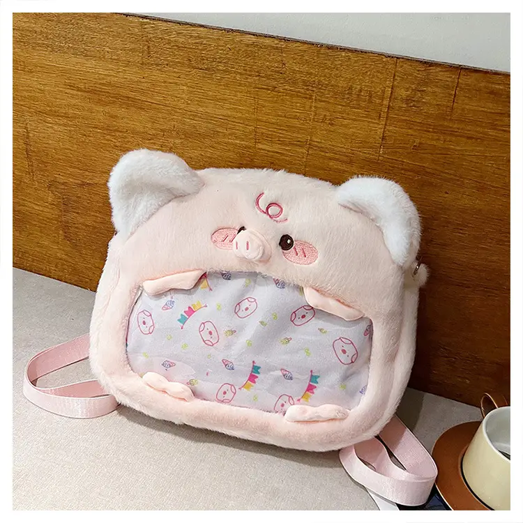 Cute Cartoon Plush Piggy Backpack for Women — feature 30