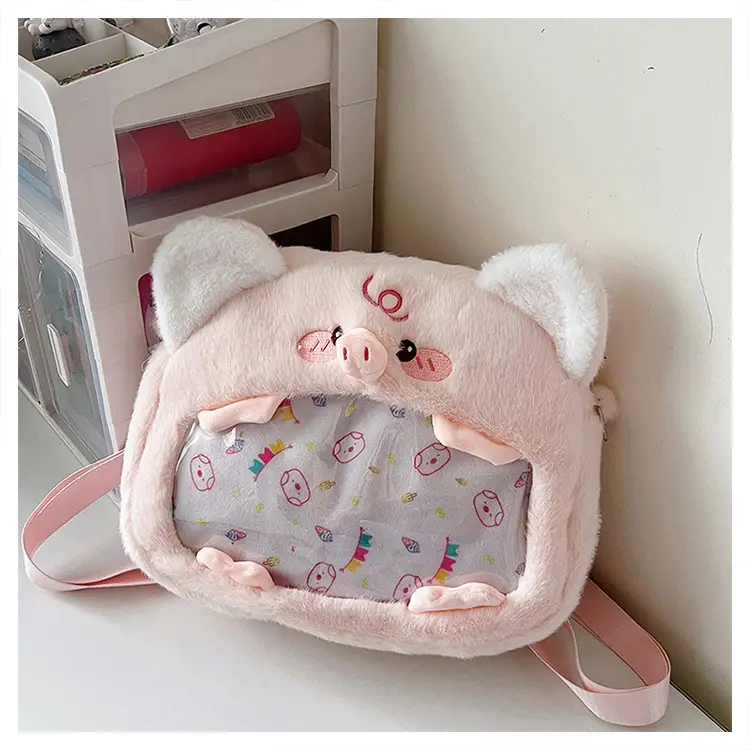 Cute Cartoon Plush Piggy Backpack for Women — feature 32