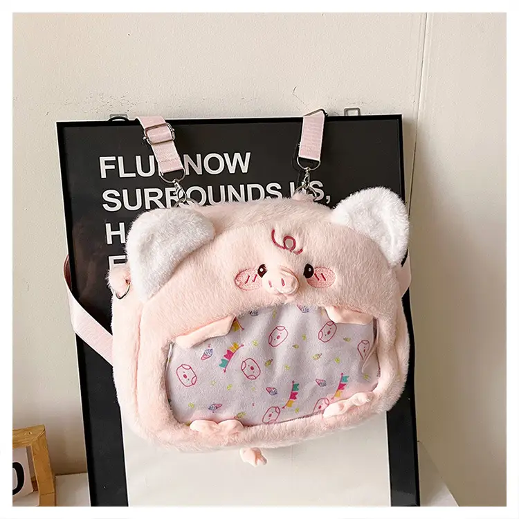 Cute Cartoon Plush Piggy Backpack for Women — feature 34