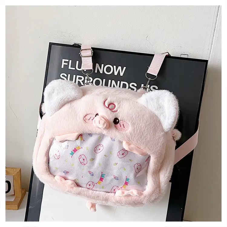 Cute Cartoon Plush Piggy Backpack for Women — feature 35