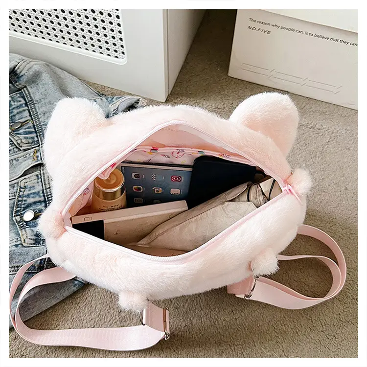 Cute Cartoon Plush Piggy Backpack for Women — feature 36