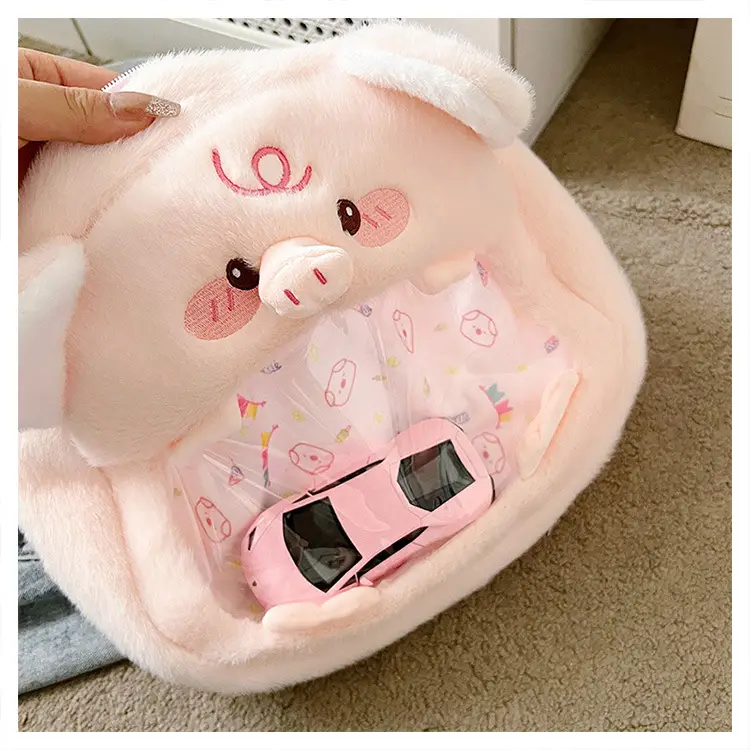 Cute Cartoon Plush Piggy Backpack for Women — feature 38