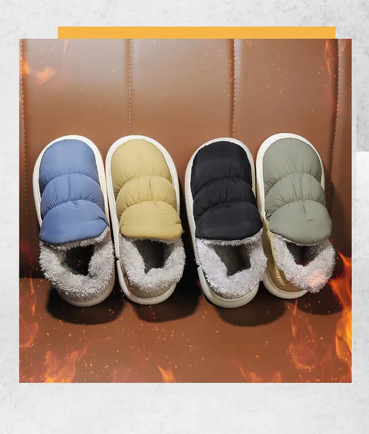 Snow Boots Men's Winter fleece-lined Thickened Warm Northeast Cotton Shoes Bread Fur One Waterproof Non-slip Cotton Slippers — feature 6