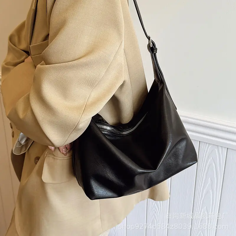 Black Textured Shoulder Crossbody Bag for Women 2026 - Image 6