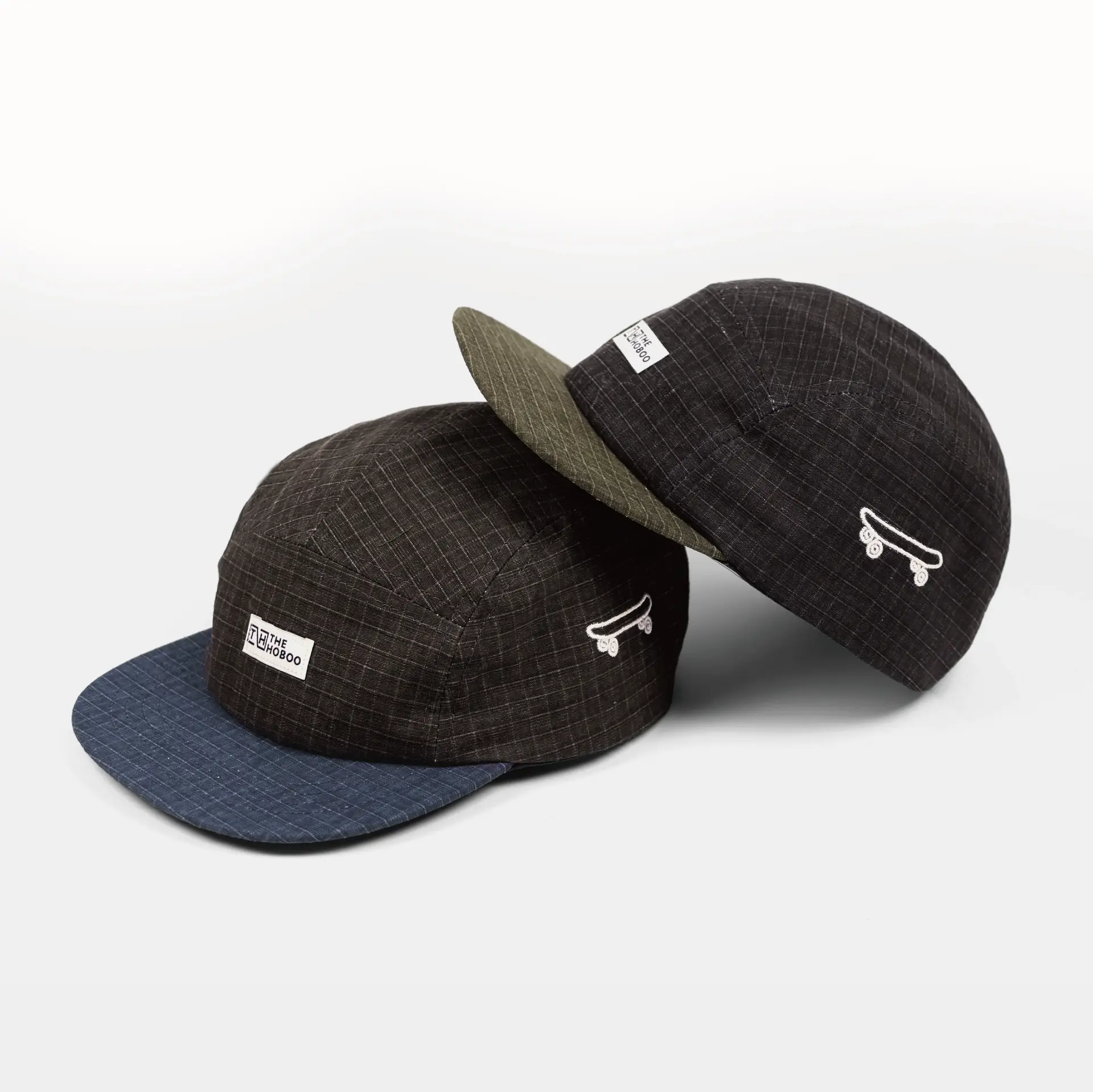 Japanese Flat Rim Plaid Cap for Men Summer Skateboard Hat - Image 2