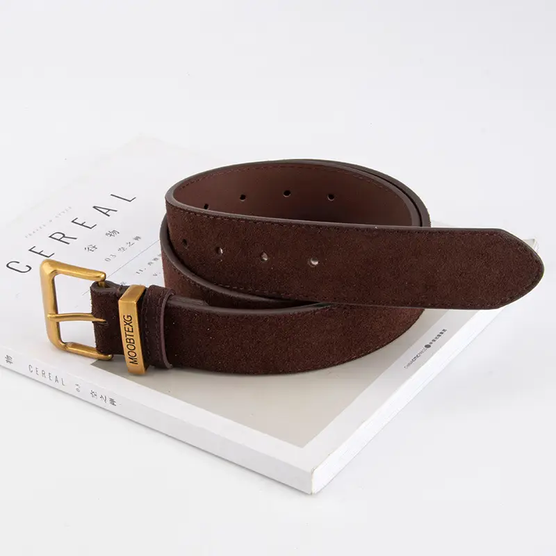 Black Leather Belt for Women with Gold Buckle