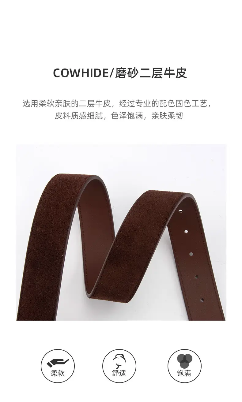 Black Leather Belt for Women with Gold Buckle — feature 5