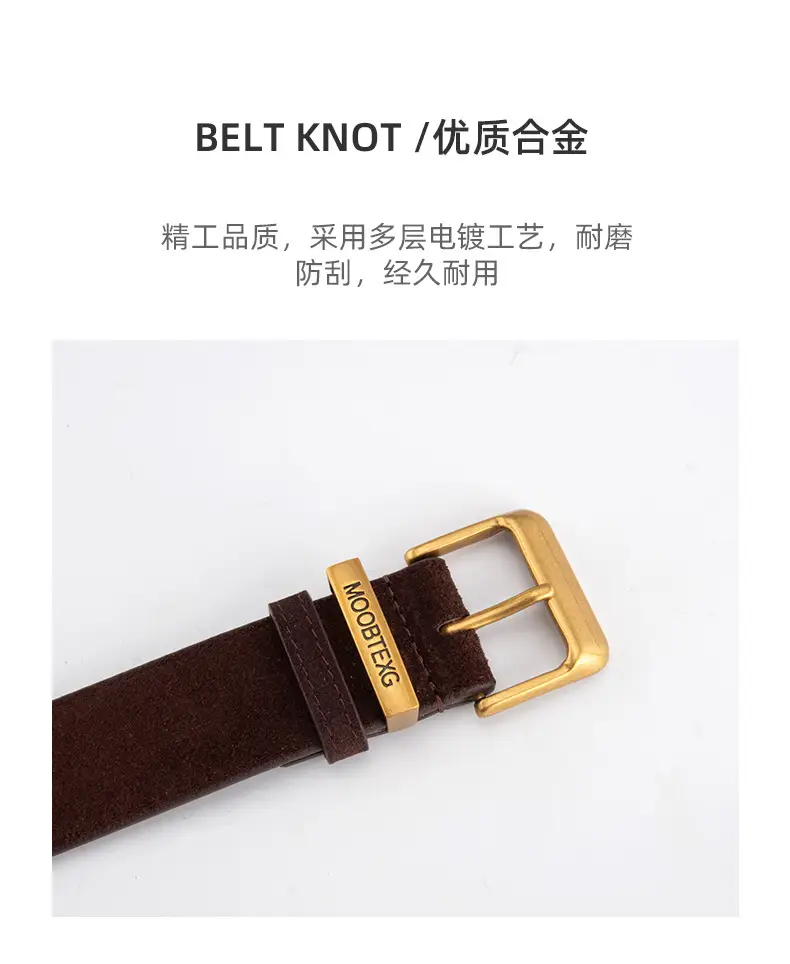 Black Leather Belt for Women with Gold Buckle — feature 6