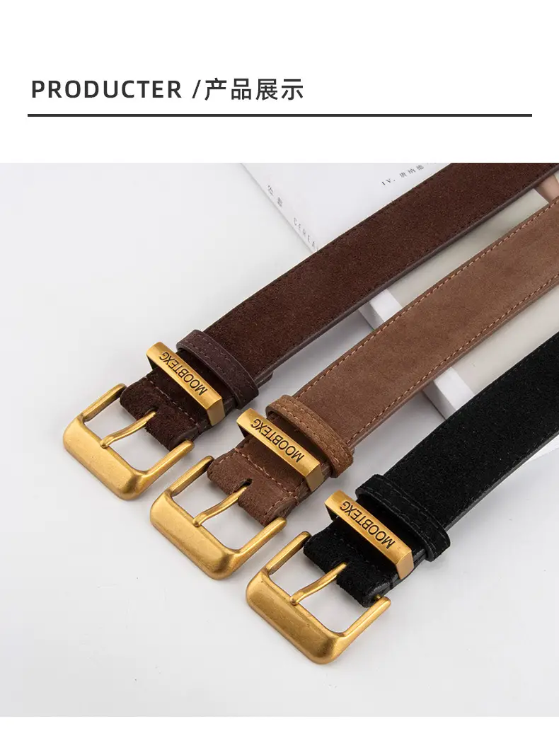 Black Leather Belt for Women with Gold Buckle — feature 9