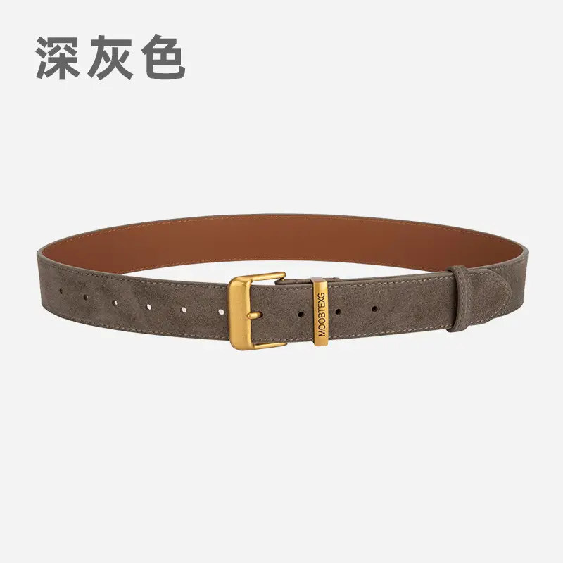 Black Leather Belt for Women with Gold Buckle
