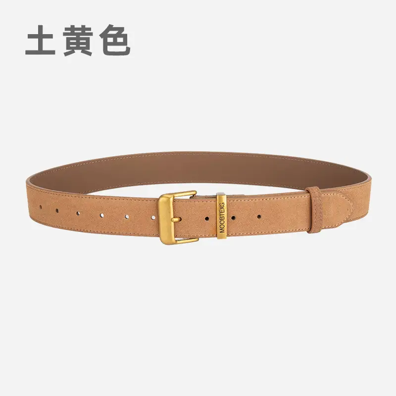 Black Leather Belt for Women with Gold Buckle