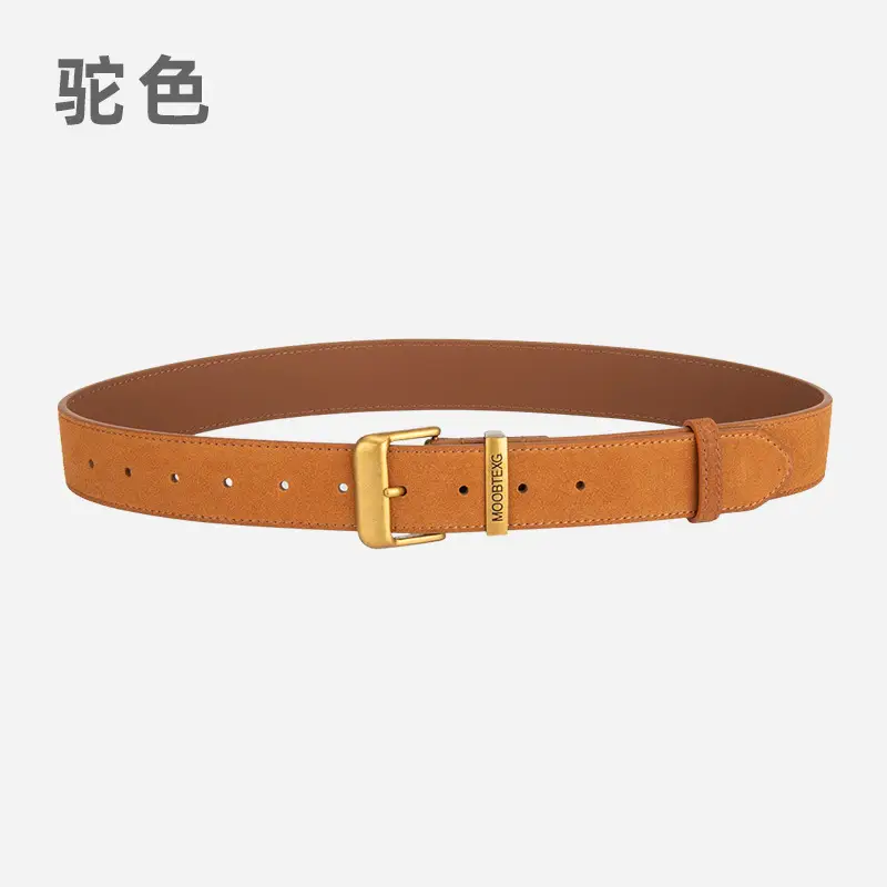 Black Leather Belt for Women with Gold Buckle