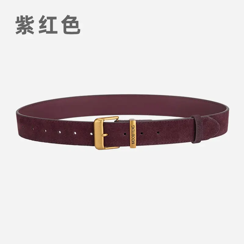 Black Leather Belt for Women with Gold Buckle