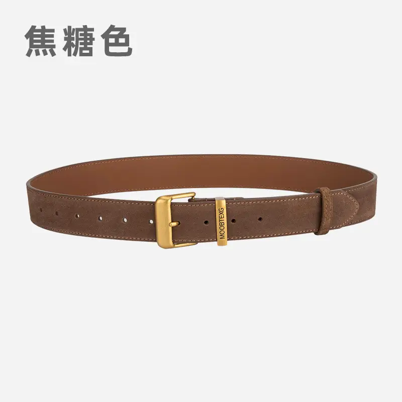 Black Leather Belt for Women with Gold Buckle