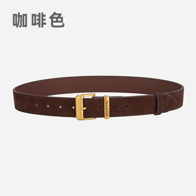 Black Leather Belt for Women with Gold Buckle