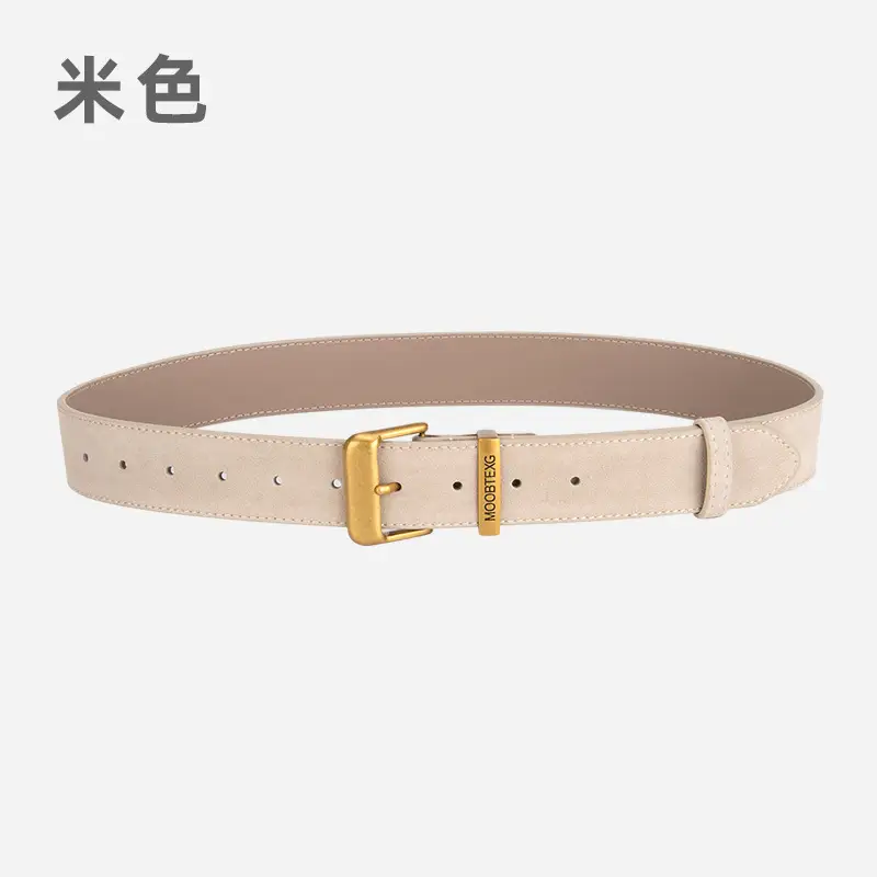 Black Leather Belt for Women with Gold Buckle
