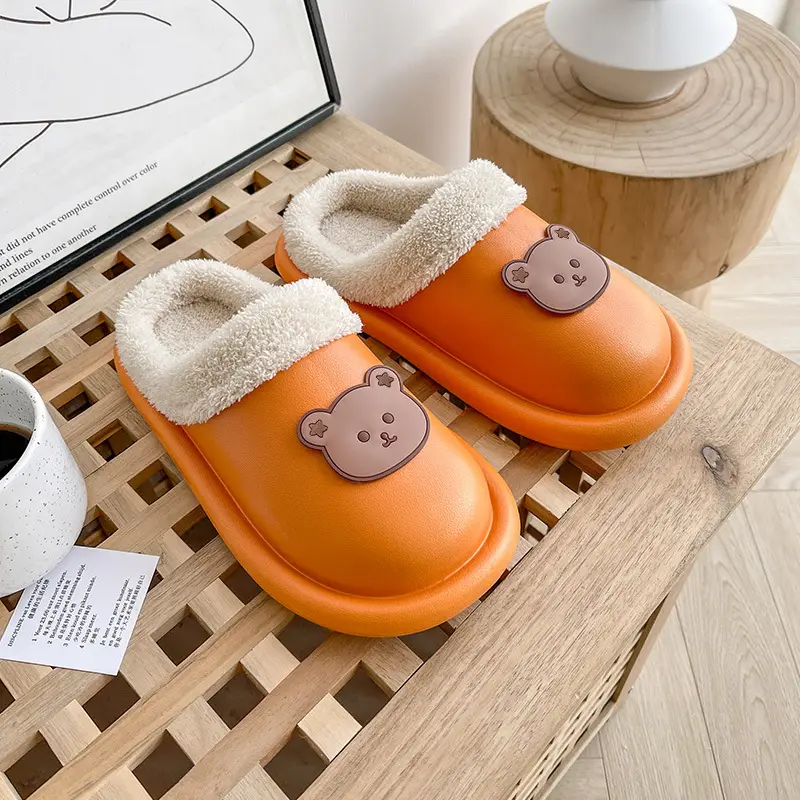 New Style Dung-feeling Cotton Slippers Men's Autumn and Winter Indoor Thick-soled Warm Household Fleece Bag with Woolen Slippers for Women