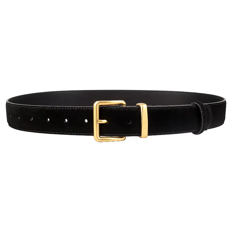 Women's Korean Style Suede Belt Brown with Silver Buckle - Image 13
