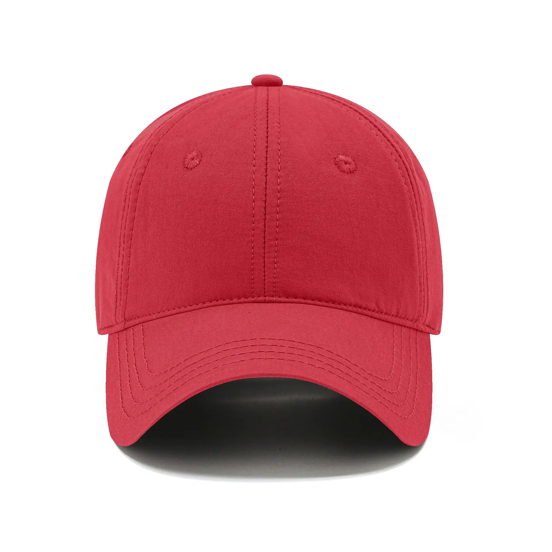 Men's Red Cotton Baseball Cap with Logo & UV Protective - Image 10