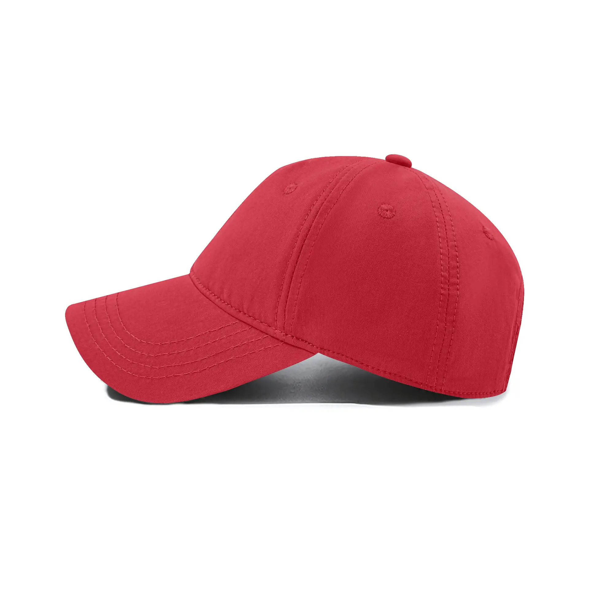 Men's Red Cotton Baseball Cap with Logo & UV Protective - Image 11