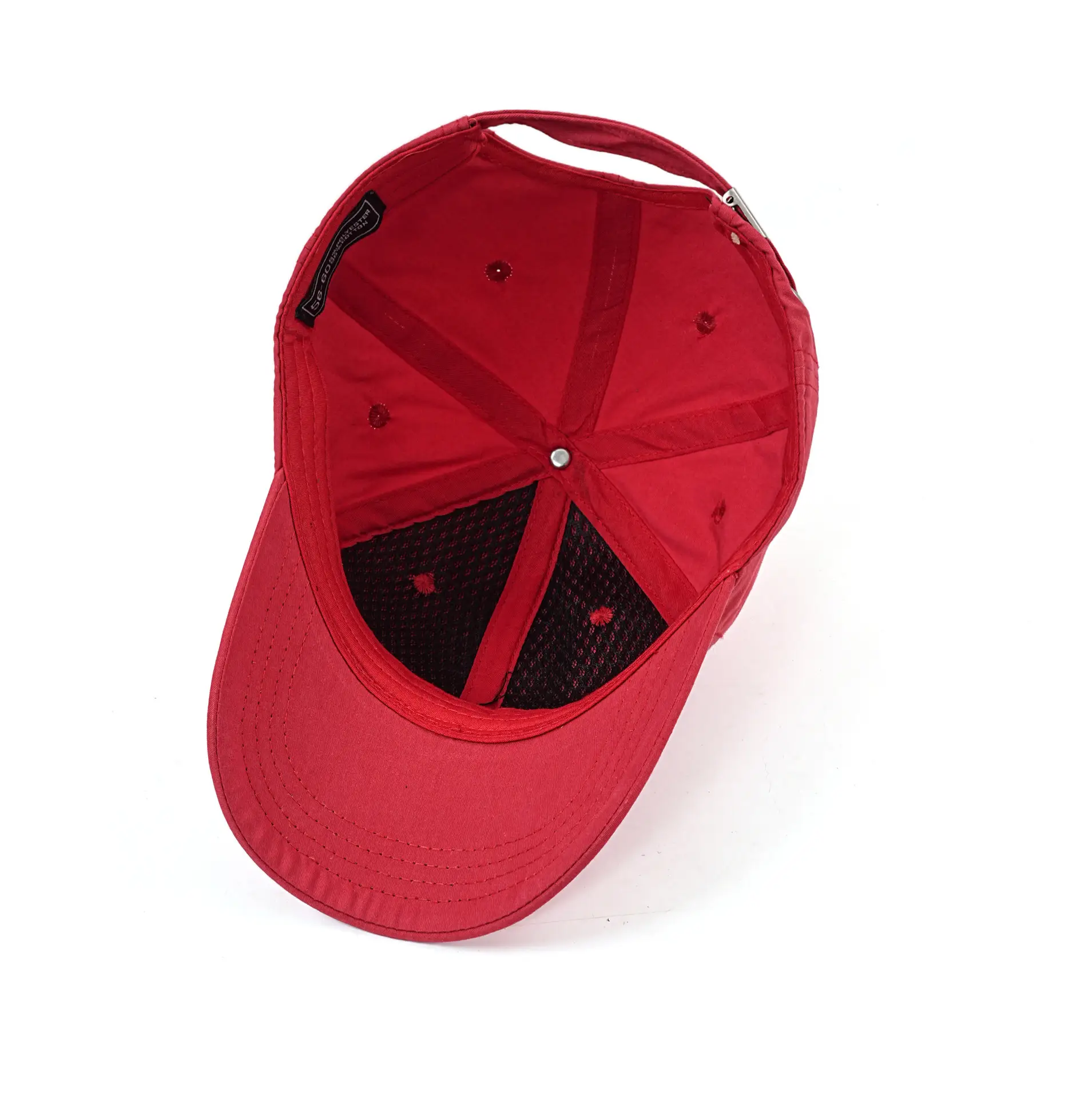 Men's Red Cotton Baseball Cap with Logo & UV Protective - Image 12