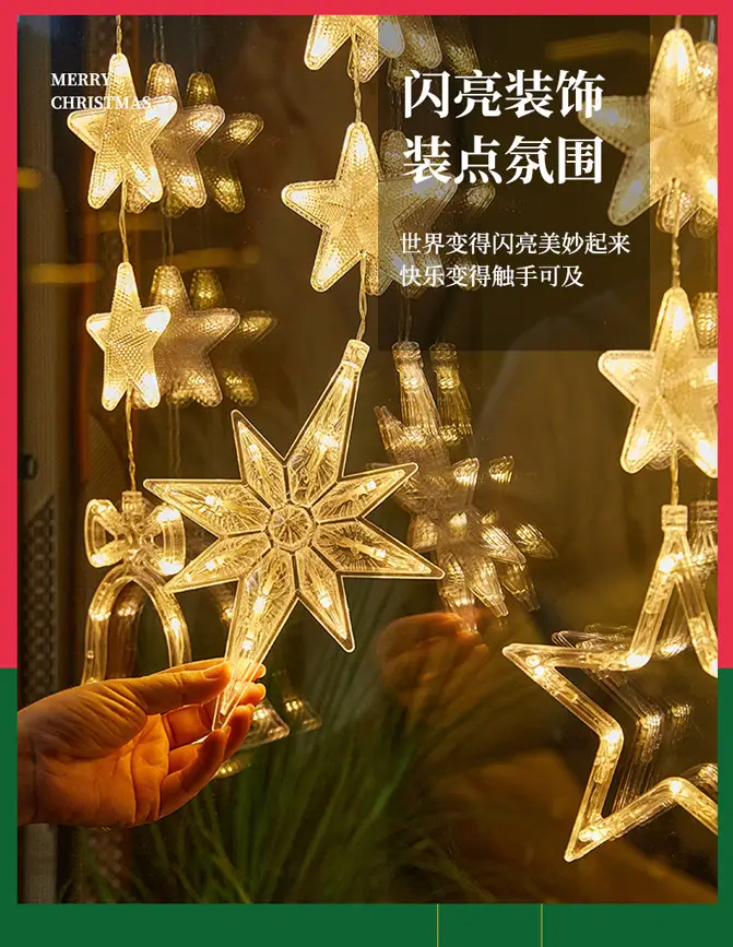 LED Five-Pointed Star Light Pendant for Christmas Decor — feature 4
