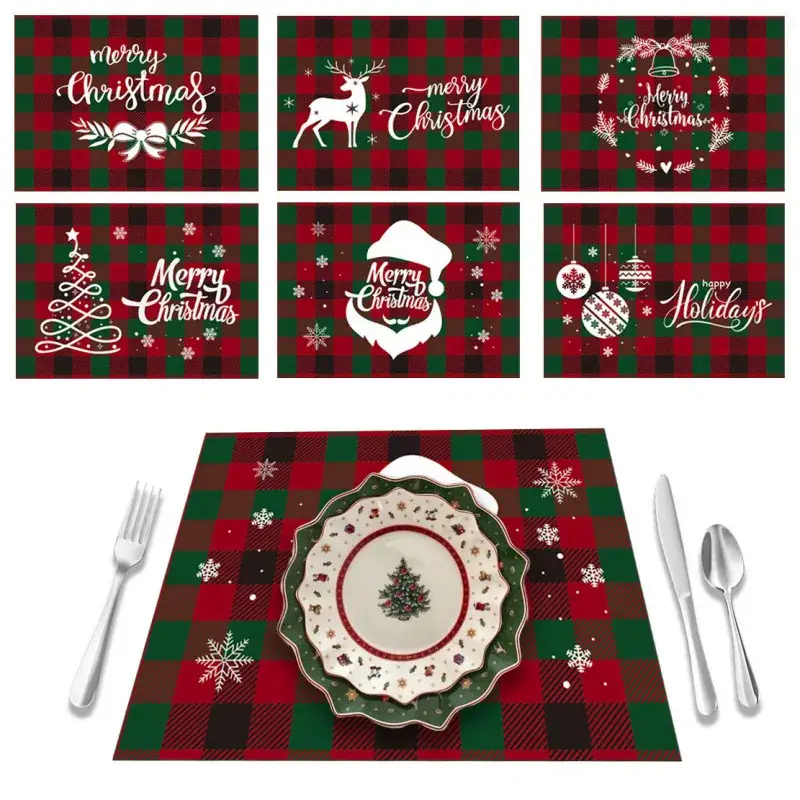 Christmas Santa Placemat Table Mat Decorative Living Room - Image 10