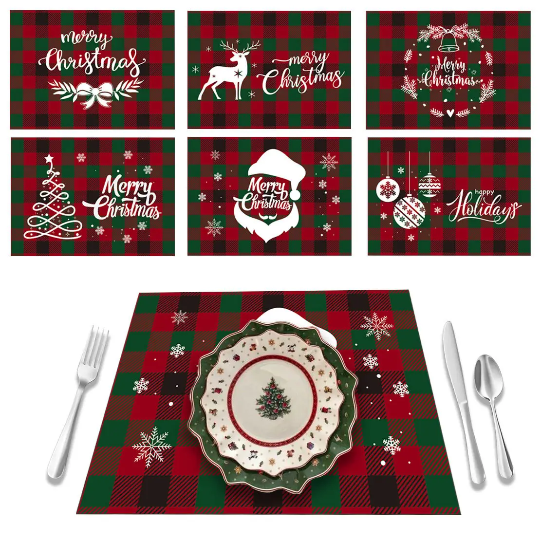 Christmas Santa Placemat Table Mat Decorative Living Room — feature 2