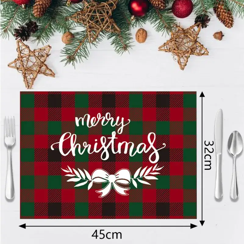 Christmas Santa Placemat Table Mat Decorative Living Room