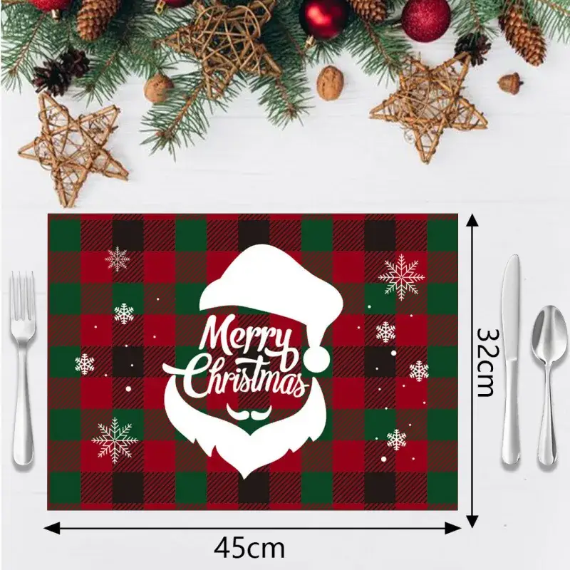 Christmas Santa Placemat Table Mat Decorative Living Room - Image 3