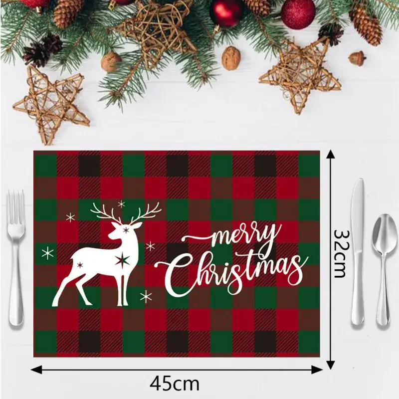 Christmas Santa Placemat Table Mat Decorative Living Room - Image 4