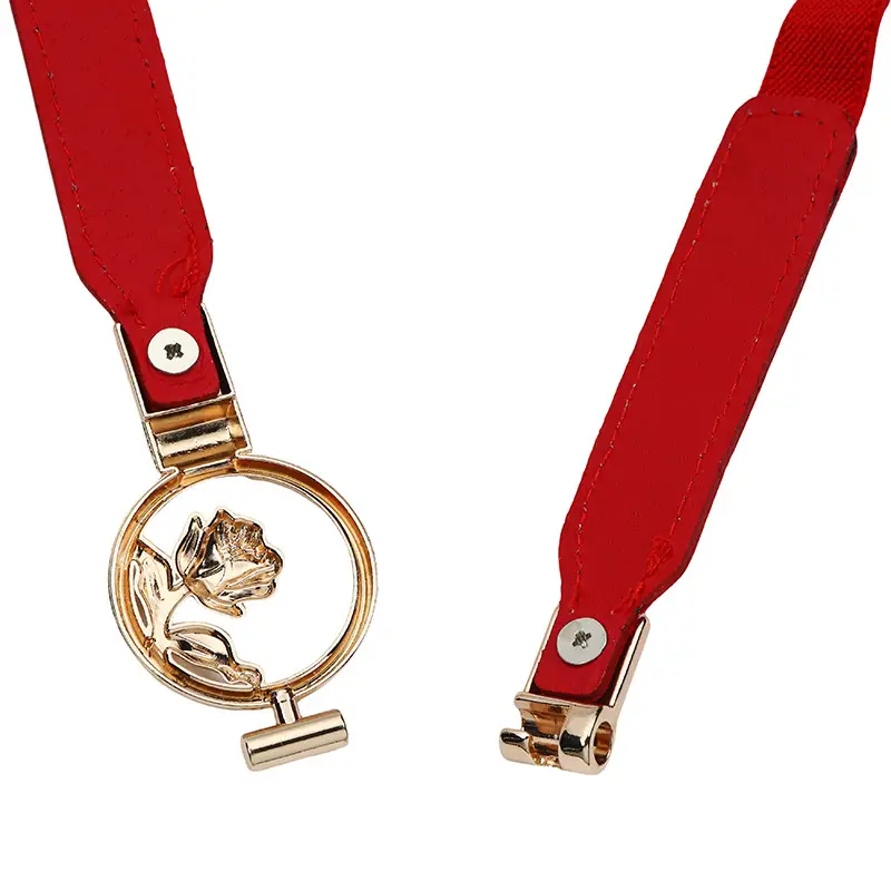 Red Rose Buckle Elastic Waist Belt for Women — feature 47