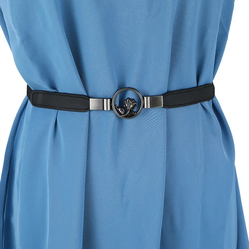Red Rose Buckle Elastic Waist Belt for Women — feature 48