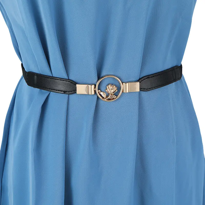 Red Rose Buckle Elastic Waist Belt for Women — feature 49